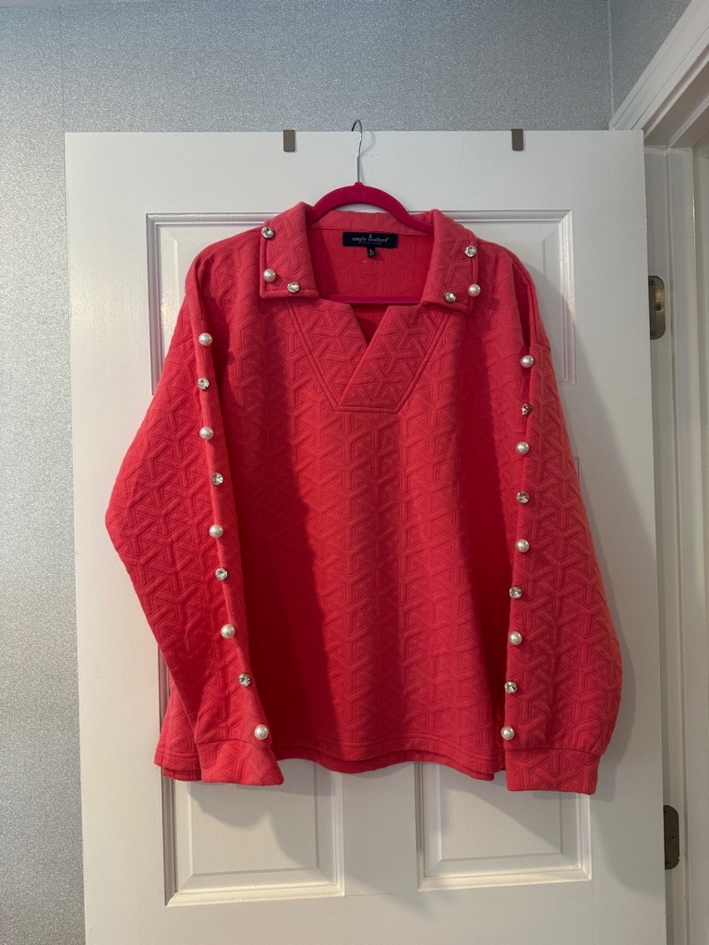 Simply Southern Pink Textured Knit Top